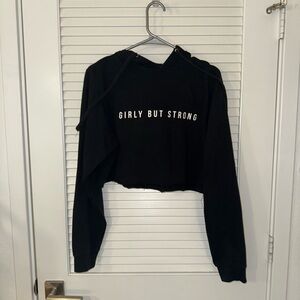 Black Cropped “SUPERFRESH” Hoodie – Size XL